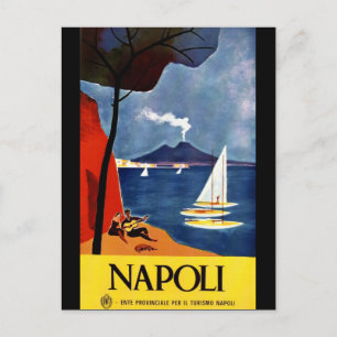 Italien Neapel Vintage Reiseplakat Postkarte