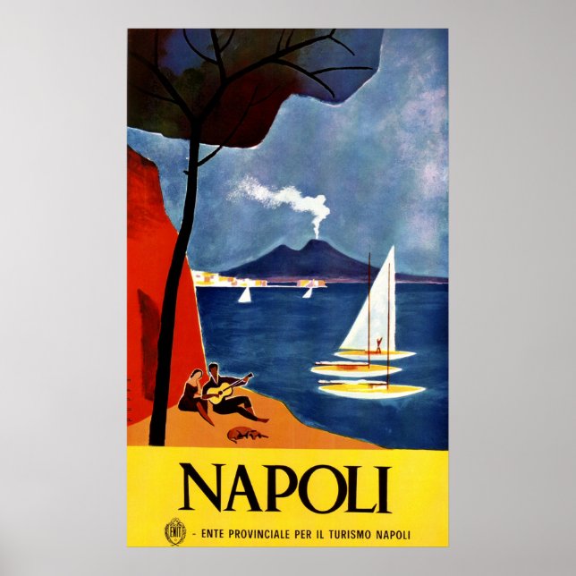 Italien Neapel Vintage Reiseposter Poster (Vorne)