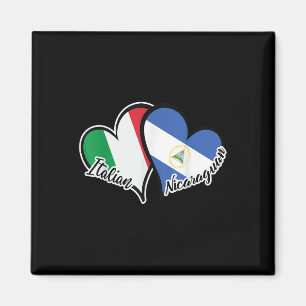 Italien Nicaragua Flaggenstaat Herzstück Halb Ital Magnet