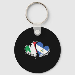 Italien Nicaragua Flaggenstaat Herzstück Halb Ital Schlüsselanhänger