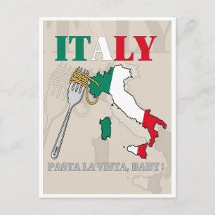 ITALIEN NUDELN LA VISTA, BABY! POSTKARTE