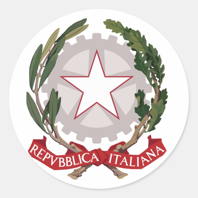 Italien - Offizielle Wappenkleidung Heraldry Runder Aufkleber (Vorderseite)