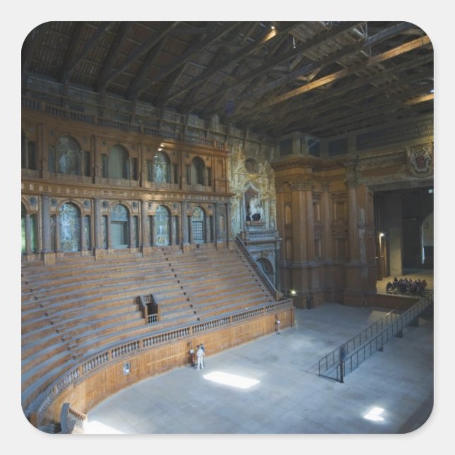 Italien, Parma, Teatro Farnese Quadratischer Aufkleber (Vorderseite)