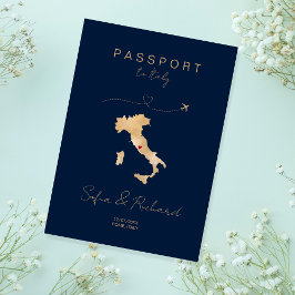 Italien - Pass für Hochzeiten - Weltkarte Einladung