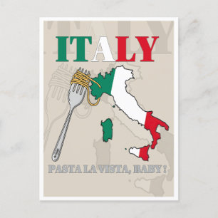 ITALIEN PASTA LA VISTA, BABY! EINLADUNGSPOSTKARTE