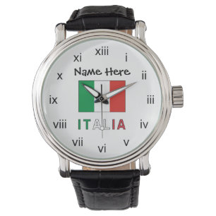 Italien personalisierte italienische Flagge  Armbanduhr