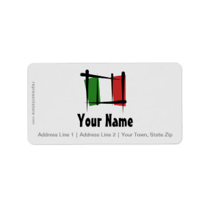 Italien Pinselflagge Adressaufkleber