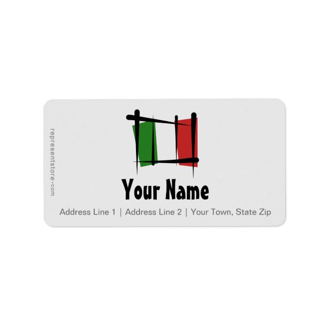Italien Pinselflagge Adressaufkleber (Vorne)