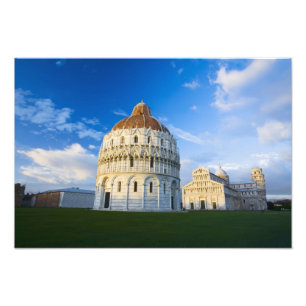 Italien, Pisa, Dom, Schiefer Turmund Feld der Fotodruck