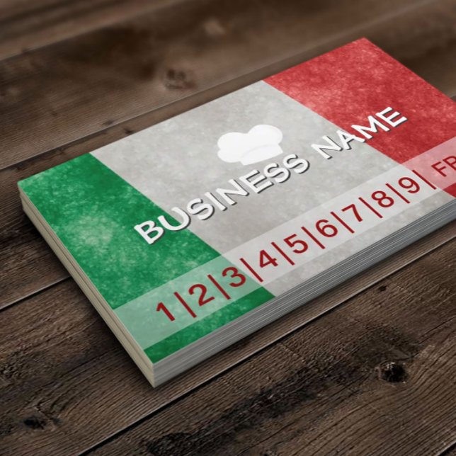 Italien Pizza Business Loyalty Punch Card Treuekarte (Von Creator hochgeladen)