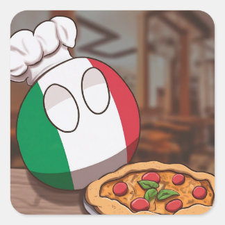 Italien Polandball Niedlich Kawaii Weihnachtsgesch Quadratischer Aufkleber