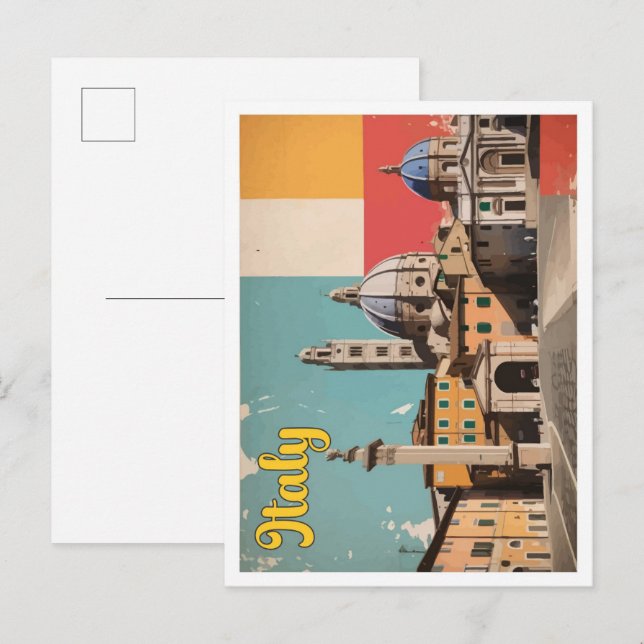 Italien Pop Art Travel Illustration Postkarte (Vorne/Hinten)