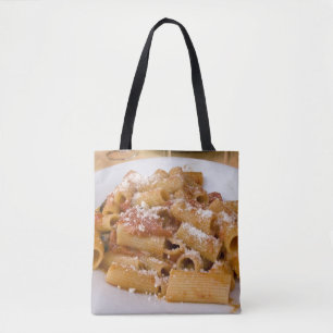 Italien, Positano. Anzeige Platte Rigatoni Tasche