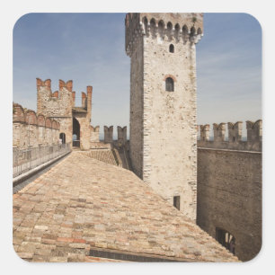 Italien, Provinz Brescia, Sirmione. Castello 4 Quadratischer Aufkleber