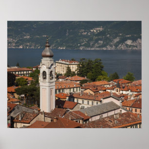 Italien, Provinz Como, Menaggio. Stadtansicht und  Poster