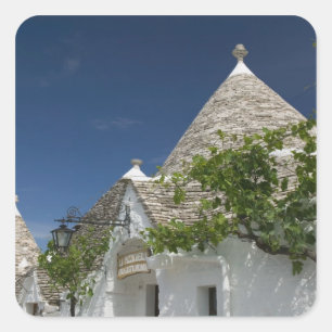 Italien, Puglia, Alberobello, Terra dei Trulli, 2 Quadratischer Aufkleber