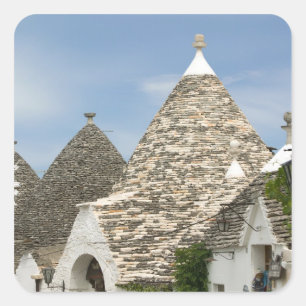 Italien, Puglia, Alberobello, Terra dei Trulli, Quadratischer Aufkleber