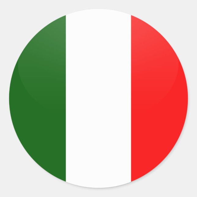Italien - Qualitätsflaggenkreislauf Runder Aufkleber (Vorderseite)