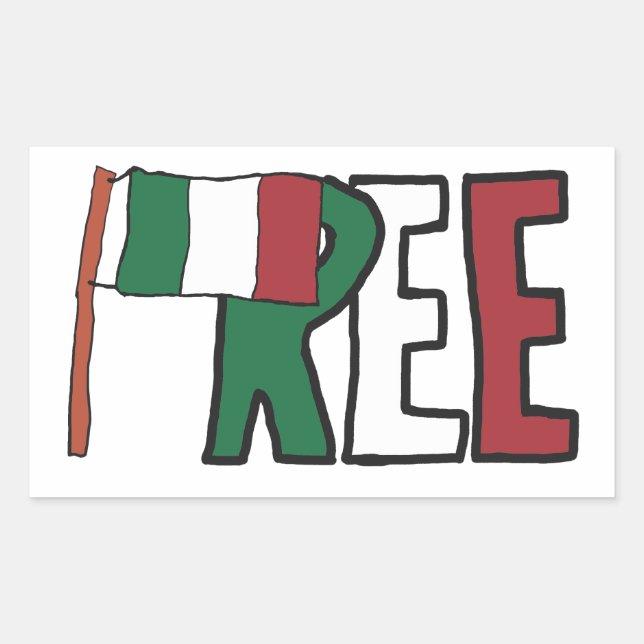 Italien Rechteckiger Aufkleber (Vorderseite)