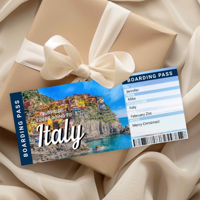 Italien-Reise-Überraschung Boarding Pass Karte (Von Creator hochgeladen)