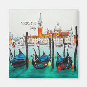 Italien Reise - VENEDIG Aquarell-Souvenir Magnet