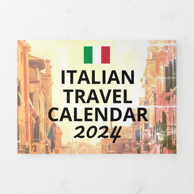 Italien Reisekalender 2024 Digital Nomad Besucher Dreifach-gefaltete Programmkarte (Cover)