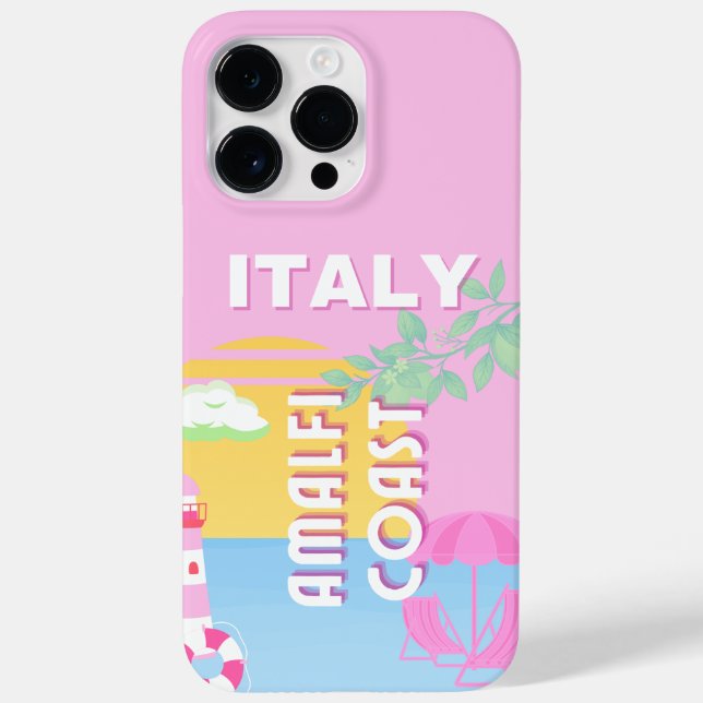 Italien Reisekunst, Amalfi Küste, Preppy, Pink Case-Mate iPhone 14 Pro Max Hülle (Rückseite)