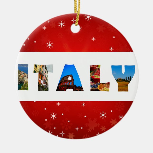 Italien Reisen Fotos Weihnachten Keramik Ornament (Vorne)