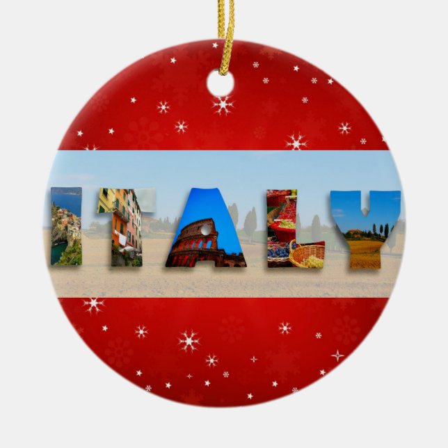 Italien Reisen Fotos Weihnachts-Schneeflocke Keramik Ornament (Vorne)