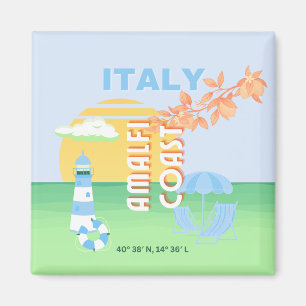 Italien Reisen Kunst, Amalfi Küste, Preppy, Blue Magnet