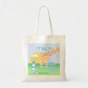 Italien Reisen Kunst, Amalfi Küste, Preppy, Blue Tragetasche