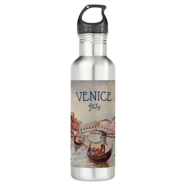 Italien Reisen - VENICE AquarellSouvenir Edelstahlflasche (Vorderseite)