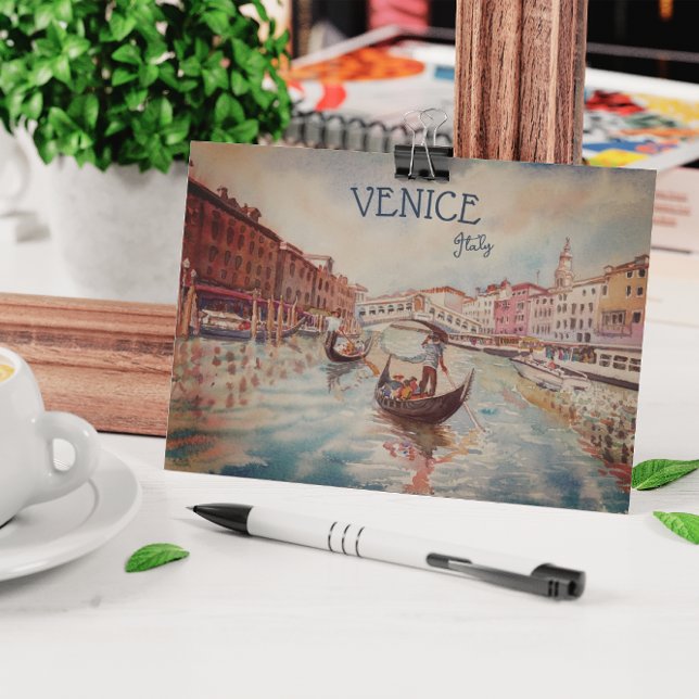 Italien Reisen - VENICE AquarellSouvenir Postkarte (Von Creator hochgeladen)