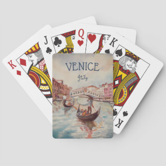 Italien Reisen - VENICE AquarellSouvenir Spielkarten