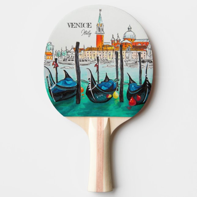 Italien Reisen - VENICE AquarellSouvenir Tischtennis Schläger (Vorderseite)
