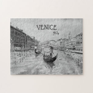 Italien Reisen - VENICE-Souvenir in Schwarz-Weiß