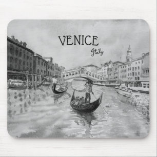 Italien Reisen - VENICE-Souvenir in Schwarz-Weiß Mousepad