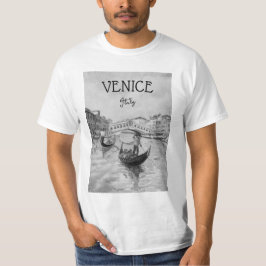Italien Reisen - VENICE-Souvenir in Schwarz-Weiß T-Shirt