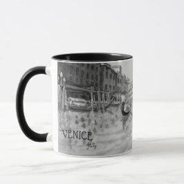 Italien Reisen - VENICE-Souvenir in Schwarz-Weiß Tasse