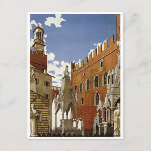 Italien Reiseplakat Postkarte im Vintage-Stil