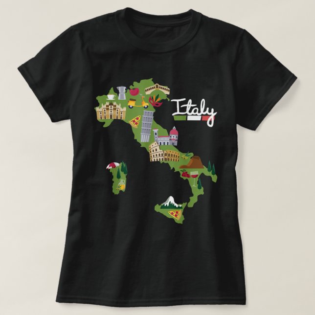 Italien Reiseplan Flaggenstaat Italia Pride Souven T-Shirt (Design vorne)