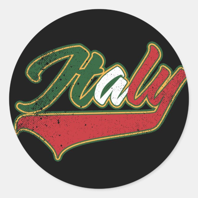 Italien Retro Runder Aufkleber (Vorderseite)