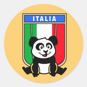 Italien Rings Panda Runder Aufkleber