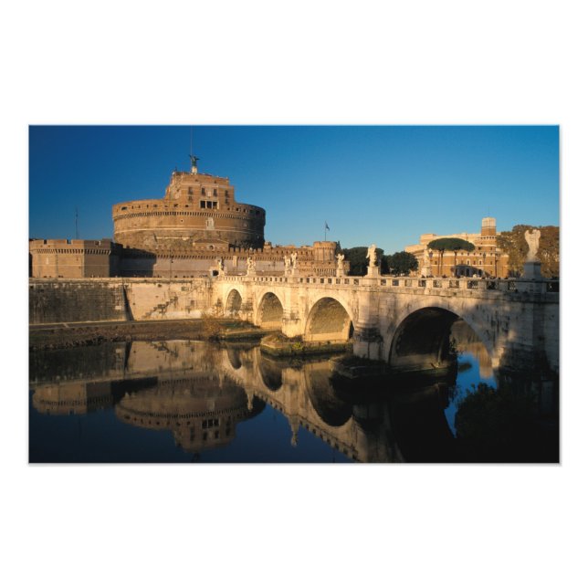 Italien, Rom, Castel Sant'Angelo und Fluss Fotodruck (Vorne)