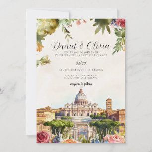 Italien Rom Landschaft Zielhochzeit Einladung