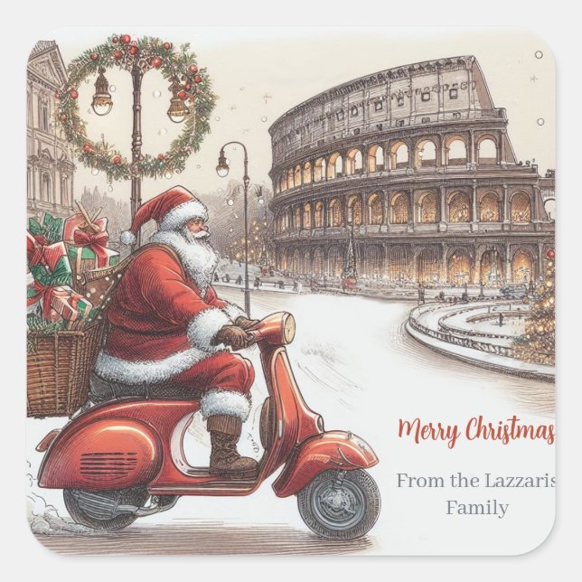 Italien Rom Weihnachtsbilder Quadratischer Aufkleber (Vorderseite)