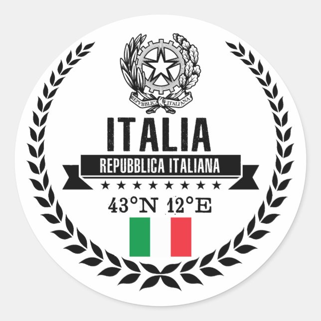 Italien Runder Aufkleber (Vorderseite)