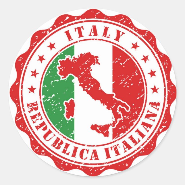 Italien Runder Aufkleber (Vorderseite)