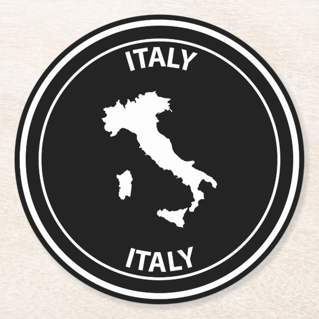 Italien Runder Pappuntersetzer (Vorderseite)