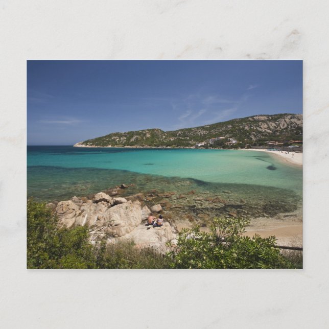 Italien, Sardinien, Baja Sardinia. Resort Strand. Postkarte (Vorderseite)